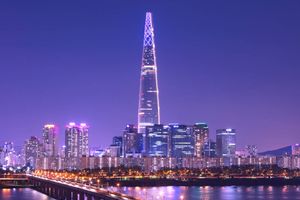 Seoul city skyline han river with tower seoul south korea