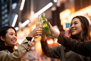 Couple having date night