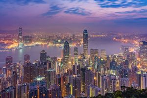 Hong Kong city skyline from Victoria Peak