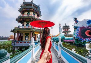 Woman holding a hand at Kaohsiung, Taiwan