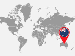 Pinned Australia on the world map.
