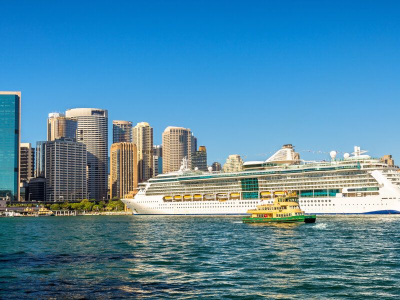Cruise and ship in Sydney Harbour, New South Wales, Australia